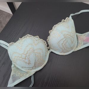 La SENZA 32C Beyond Sexy Pushup Bra - Blue & Gold
